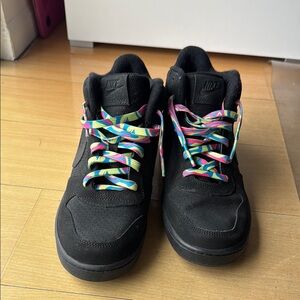 Nike Black Sneakers with Multicolor Laces